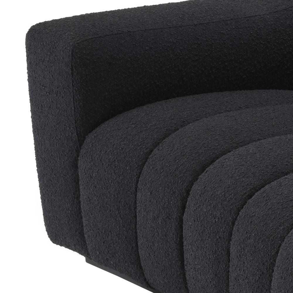 Canapea fixa Kelly S Eichholtz tapitata cu Stofa boucle Neagra L234cm