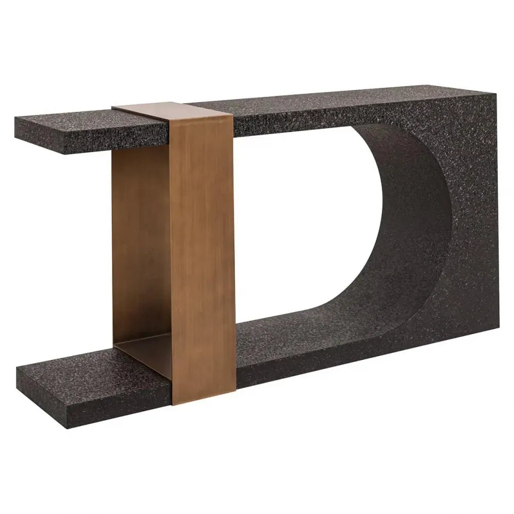 Consola din Metal Negru/Auriu H76xL150cm Bazel