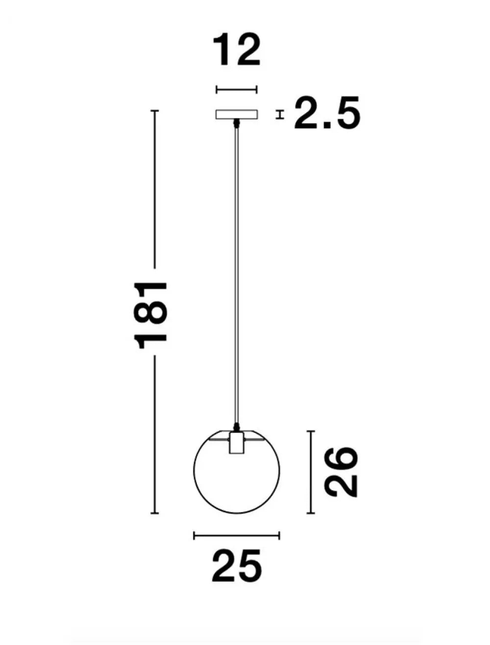 Pendul structura din Metal Negru/Auriu si abajur din Sticla Transparent H181xL25cm IP20 MIRALE