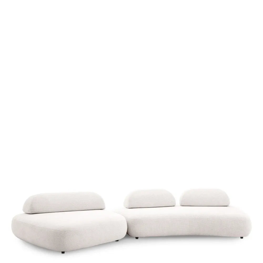 Canapea formata din 2 module tapitat cu Stofa Lyssa Alb L232/172xA173/185xH78cm Residenza Eichholtz
