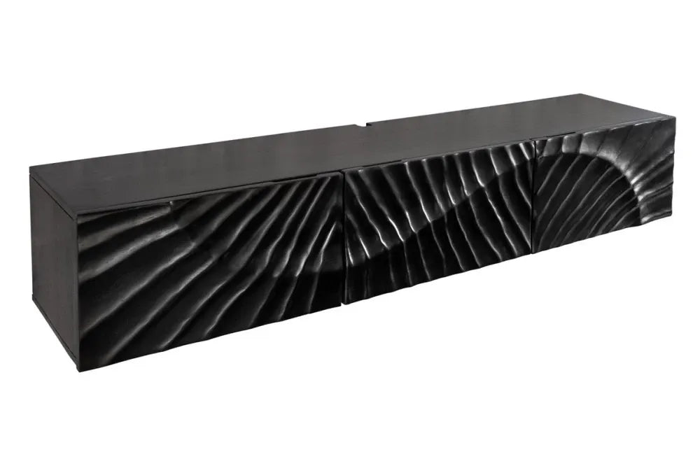 Comoda TV suspendata din Lemn de mango Negru L160xH29cm SCORPION