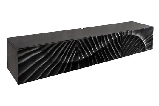 Comoda TV suspendata din Lemn de mango Negru L160xH29cm SCORPION