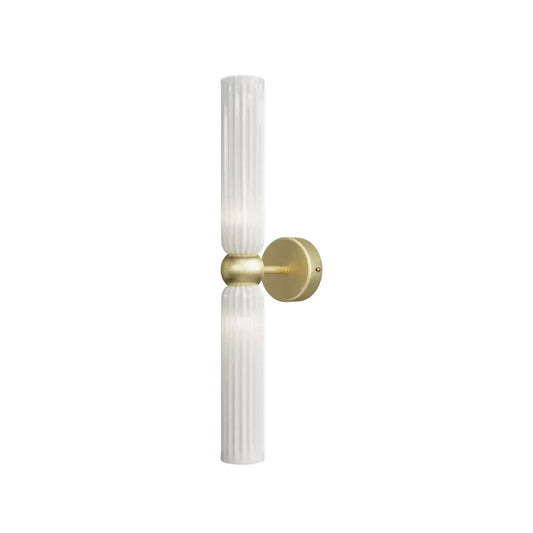 Aplica perete din Metal Auriu si Sticla Alb H43.5xD5cm Antic