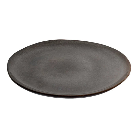 Set 4 farfurii din Ceramica Gri/Maro H2,5xD27cm Selma