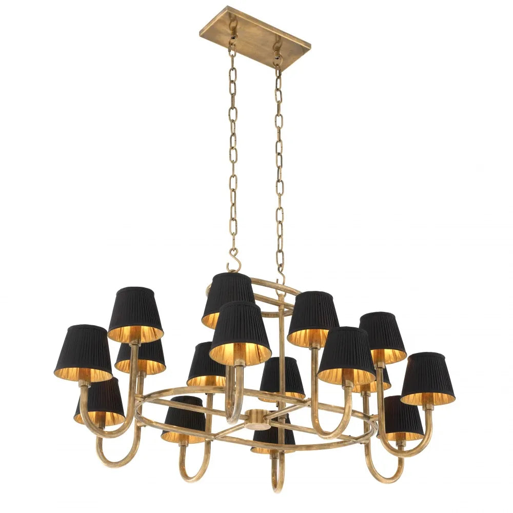 Candelabru din Metal Alama si Stofa Negru H57xL120.5cm Sparrows Eichholtz