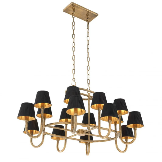 Candelabru din Metal Alama si Stofa Negru H57xL120.5cm Sparrows Eichholtz