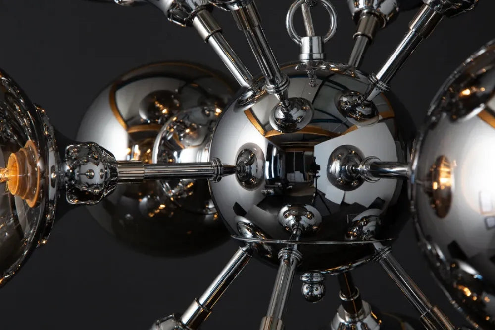 Pendul din Metal Argintiu si Sticla Argintiu L72xH72cm GALAXY