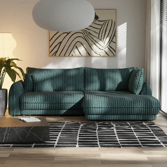 Coltar extensibil cu spatiu depozitare din Corduroy Verde Mojave II