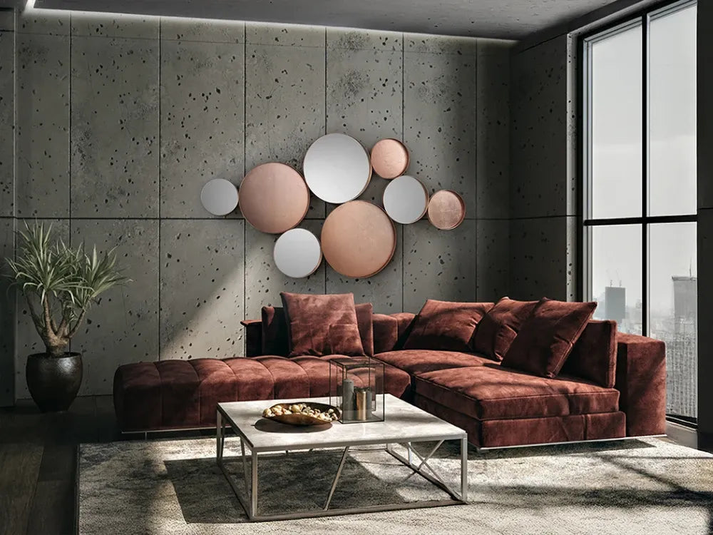 Oglinda din Metal Rosegold L164.5xH90cm Malmo
