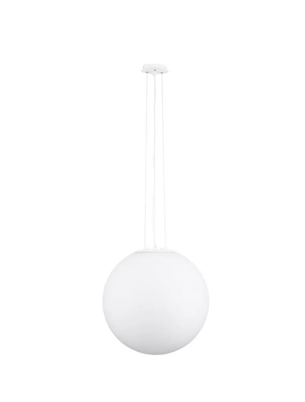 Pendul structura din Metal Alb si abajur din Sticla Alb H130xL50cm IP20 NEVOSO