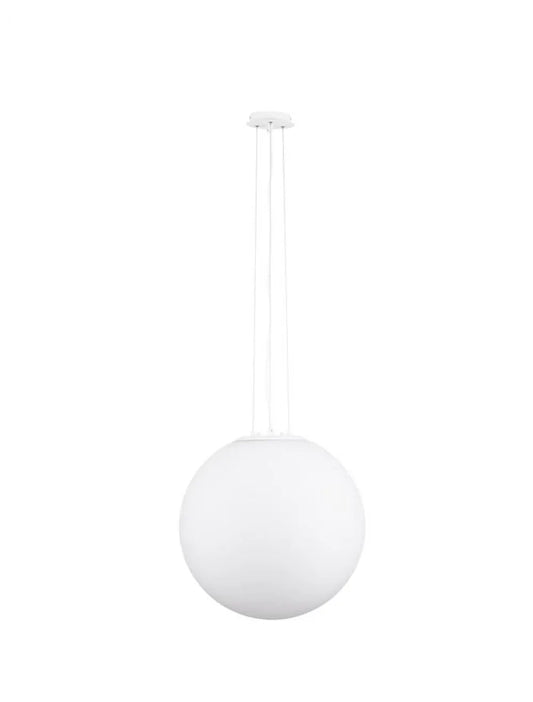 Pendul structura din Metal Alb si abajur din Sticla Alb H130xL50cm IP20 NEVOSO