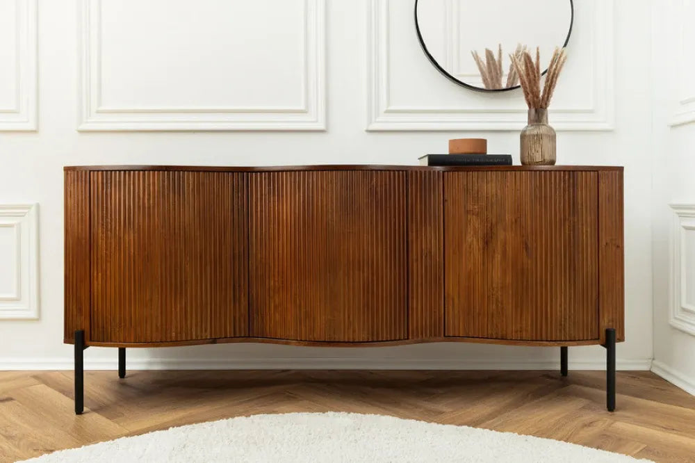 Comoda din Lemn de mango Maro si Metal Negru L177xH76cm GRANDEUR