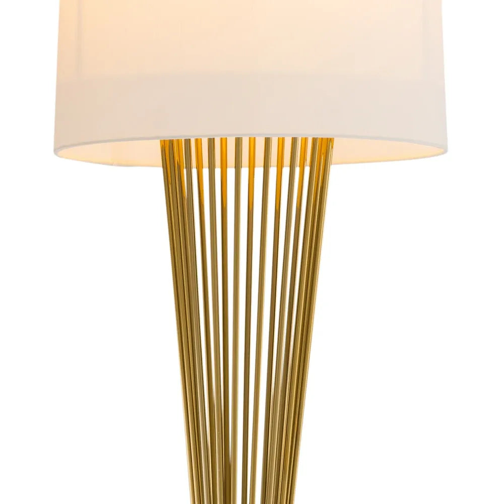 Lampa de podea din Metal Auriu si Stofa Crem H172.5xD40cm Holmes Eichholtz