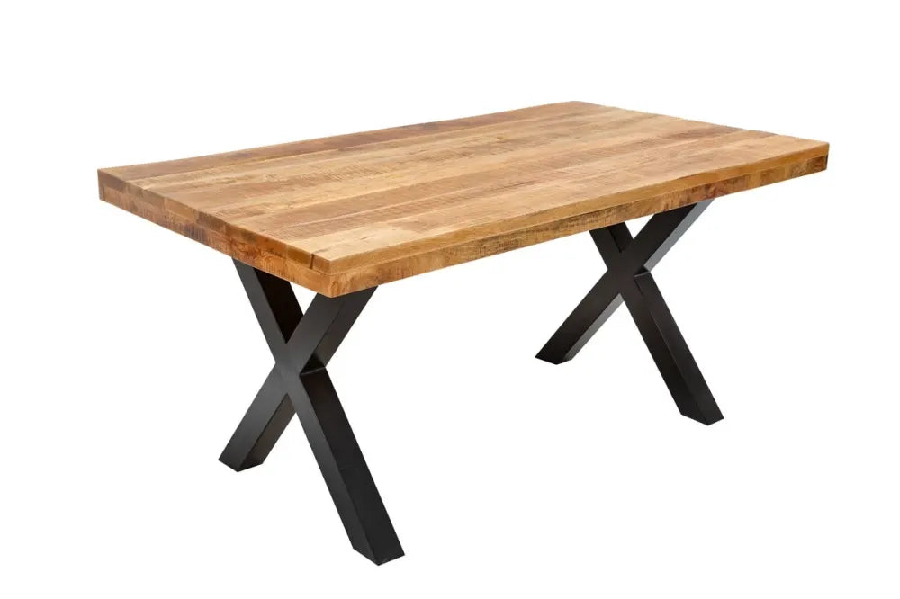 Masa din Lemn de mango Maro si Metal Negru L160xH77cm Iron craft