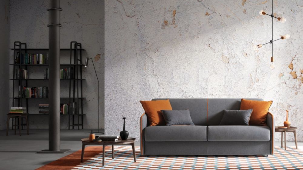 Canapea 2 locuri extensibila cu saltea de 120x195cm Madeira