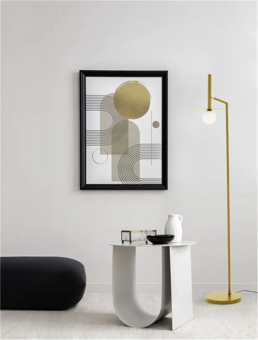 Lampa de podea structura din Metal Auriu si abajur din Sticla Alb H165xL42cm IP20 PIELO