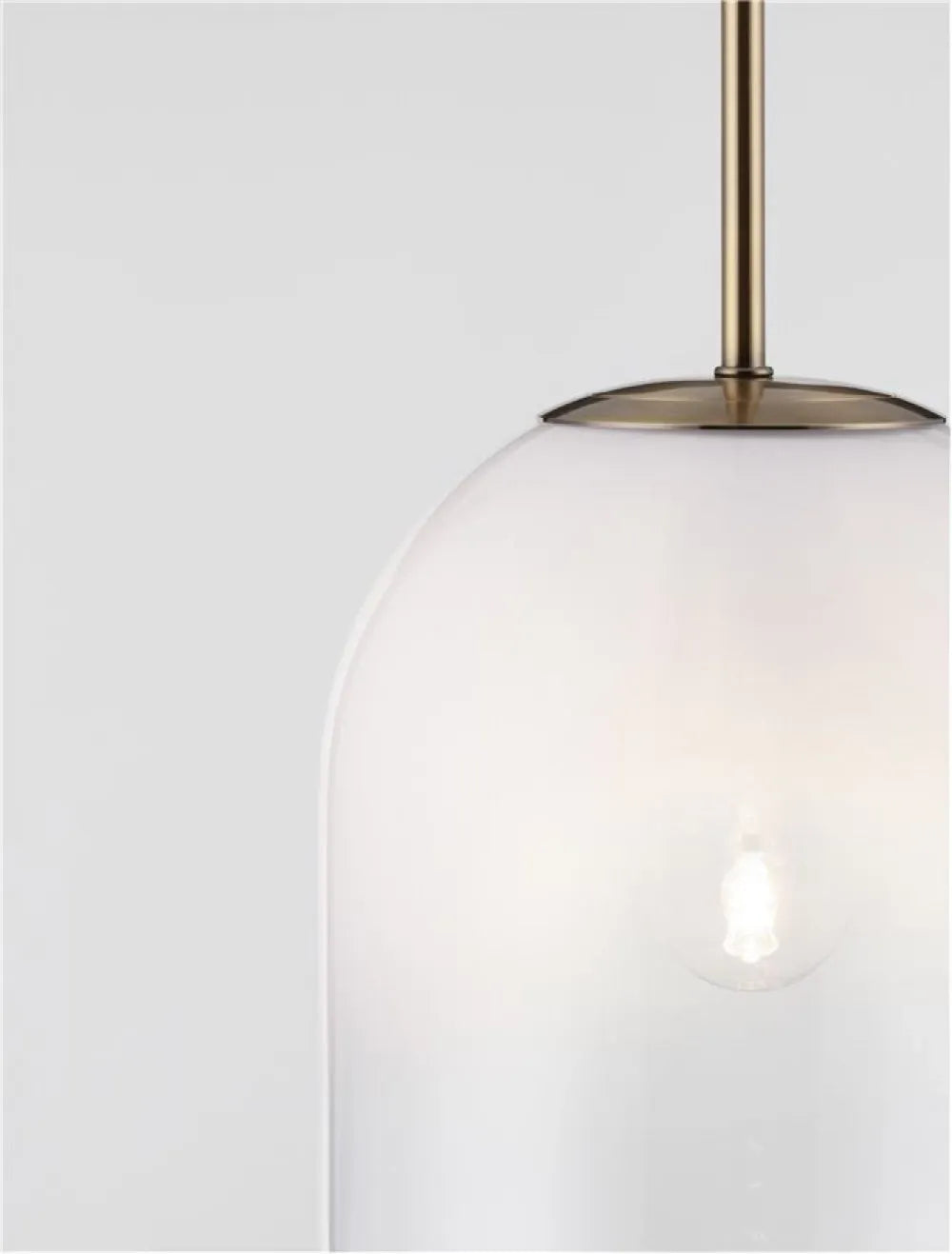 Pendul structura din Metal Auriu si abajur din Sticla Alb H120xL18cm IP20 CHRYSI
