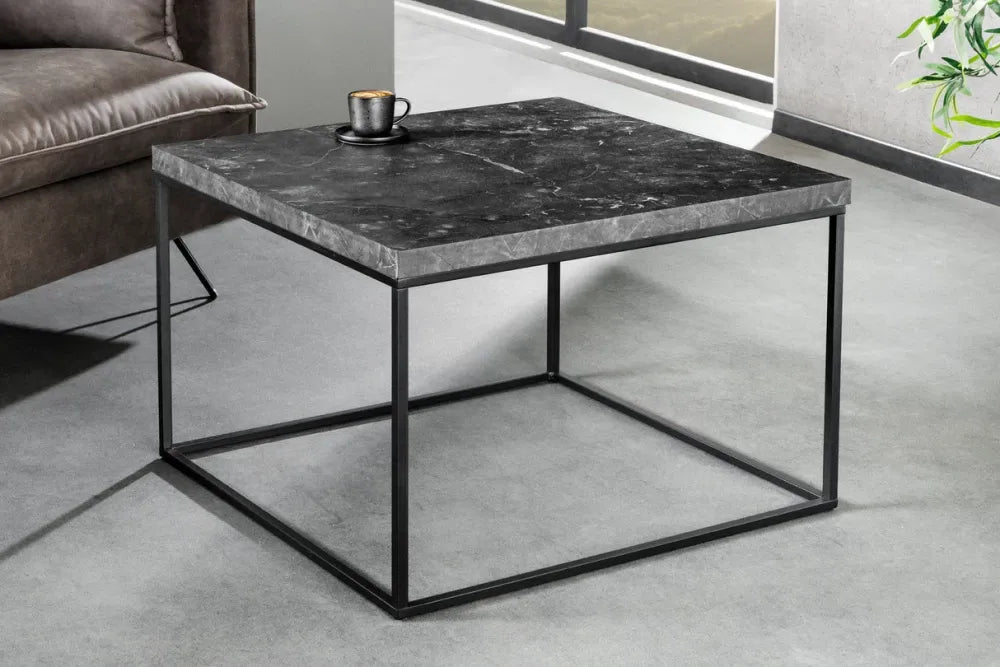 Masuta de cafea din MDF Gri antracit si Metal Negru L60xH45cm Architecture