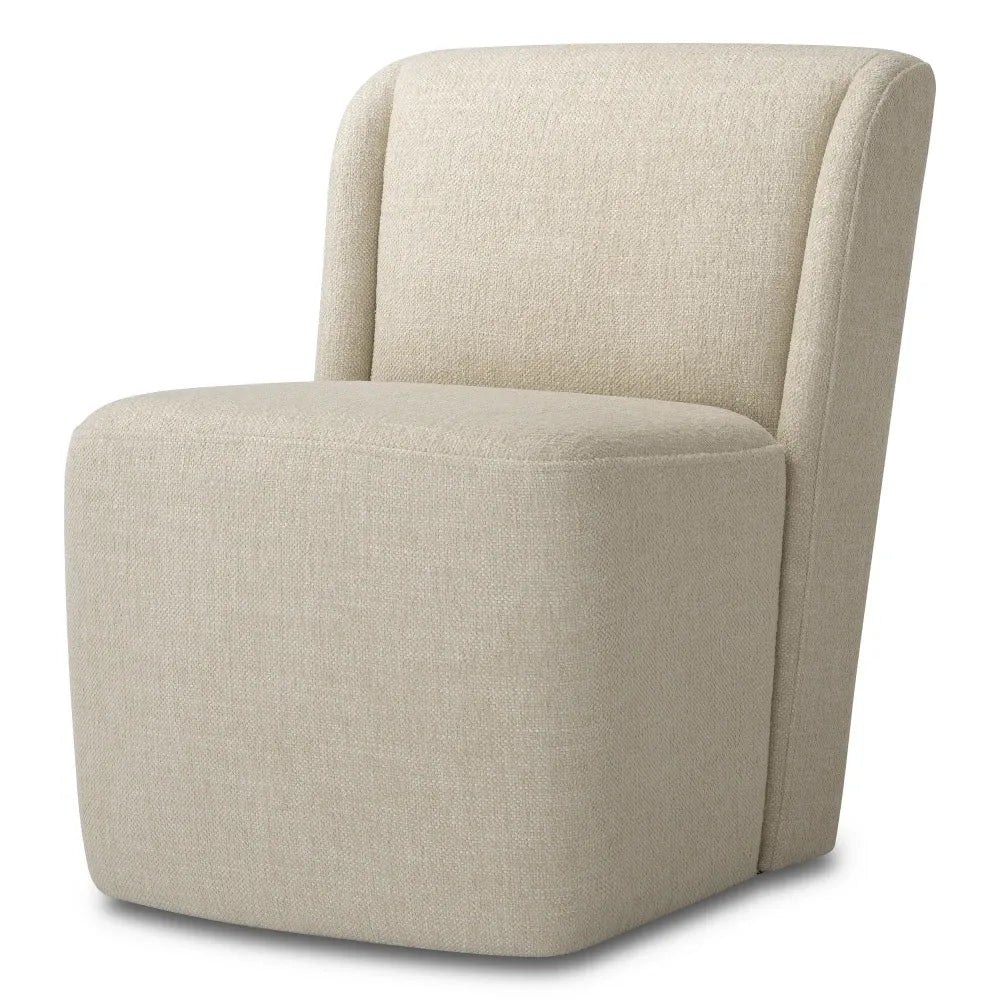 Scaun tapitat cu Stofa Ecru L65xA74xH84.5cm Selene Eichholtz