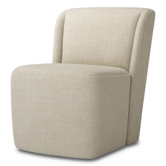 Scaun tapitat cu Stofa Ecru L65xA74xH84.5cm Selene Eichholtz