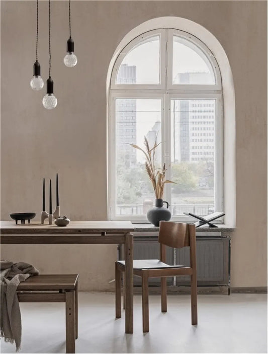Lustra structura din Metal Negru si abajur din Sticla Transparent H150xL30cm IP20 VEDA