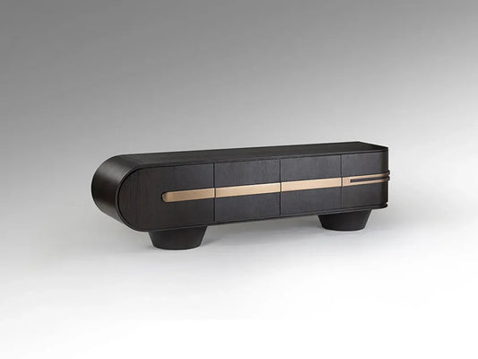 Comoda TV din MDF/Funir de stejar Maro inchis L200xH56cm Luca