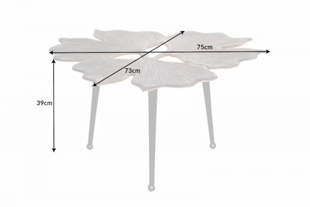 Masuta de cafea Asimetrica din Metal Auriu/Negru L75xH37cm Gingko