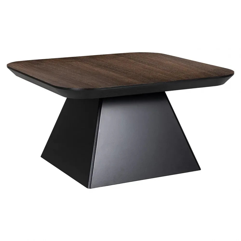 Masuta de cafea Patrata din Furnir de stejar Maro si MDF Negru L70xH35cm Bonvoy