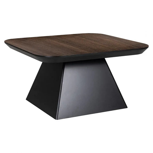 Masuta de cafea Patrata din Furnir de stejar Maro si MDF Negru L70xH35cm Bonvoy