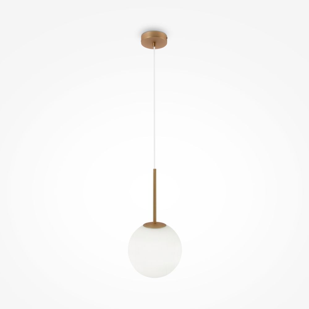 Pendul din Metal si Sticla Auriu/Alb D20xH180cm Basic form