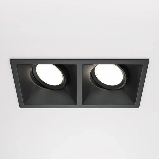 Sport dublu incastrat din Aluminiu Negru H4xL17cm IP 20 GU10 50W Dot