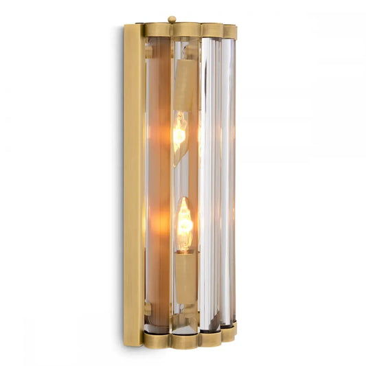 Aplica de perete din Metal Alama si Sticla Transparent H38xL15cm Amalfi S Eichholtz