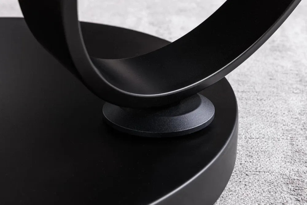 Masuta de cafea din Ceramica Bej/Maro ruginiu si Metal Negru L135xH44cm Dancing Rings