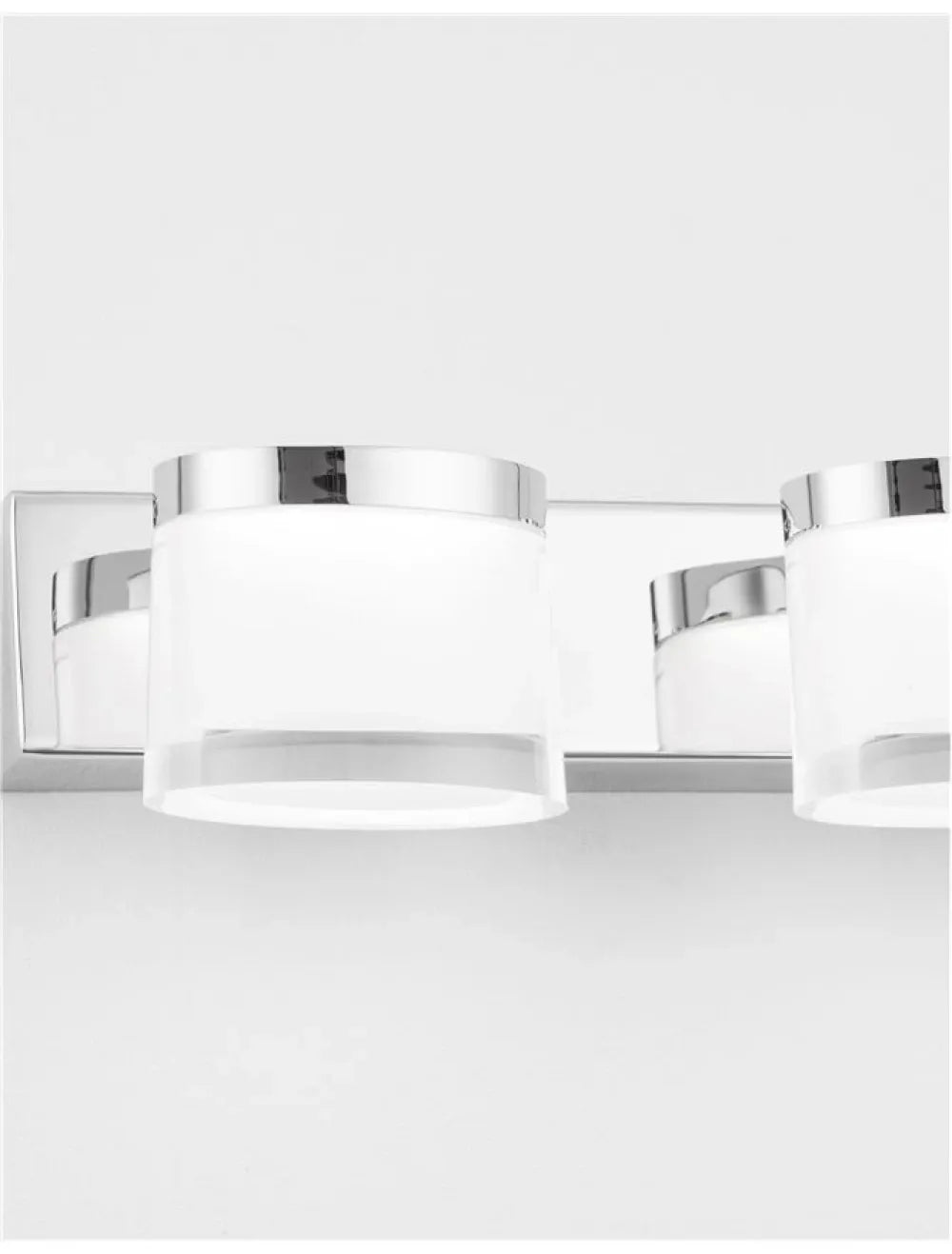 Aplica de perete structura din Aluminiu Argintiu si abajur din Acrilic Alb H7.5xL51cm IP44 20W 2052lm 3000k SABIA