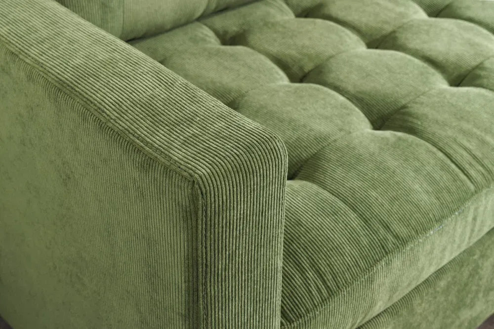 Coltar 3 locuri reversibil tapitat cu Catifea raiata Verde L220cm Stockholm