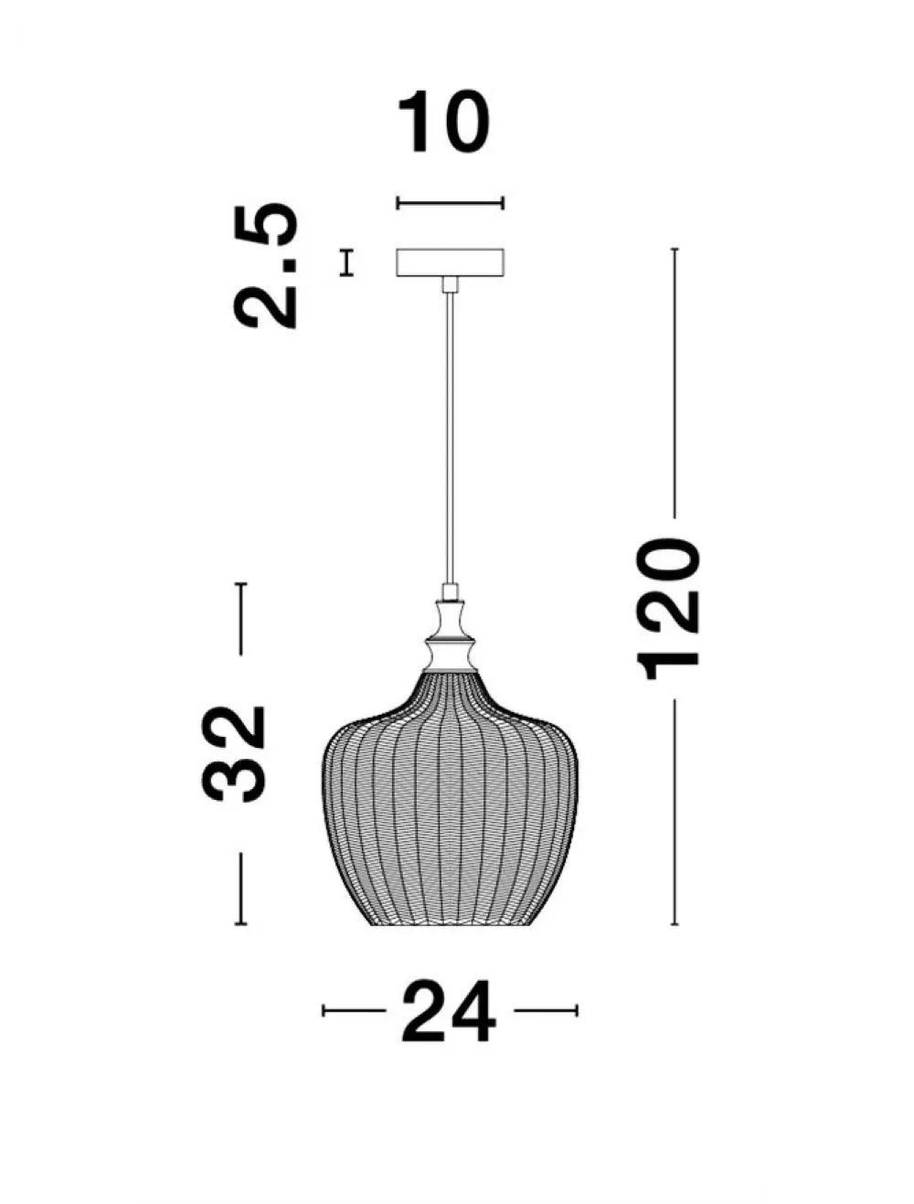 Pendul structura din Metal Negru si abajur din Sticla Fumuriu H120xL24cm IP20 LONI