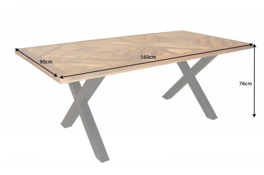 Masa dreptunghiulara din Lemn de mango Maro/Negru de 6 persoane L160x90cm INFINITY