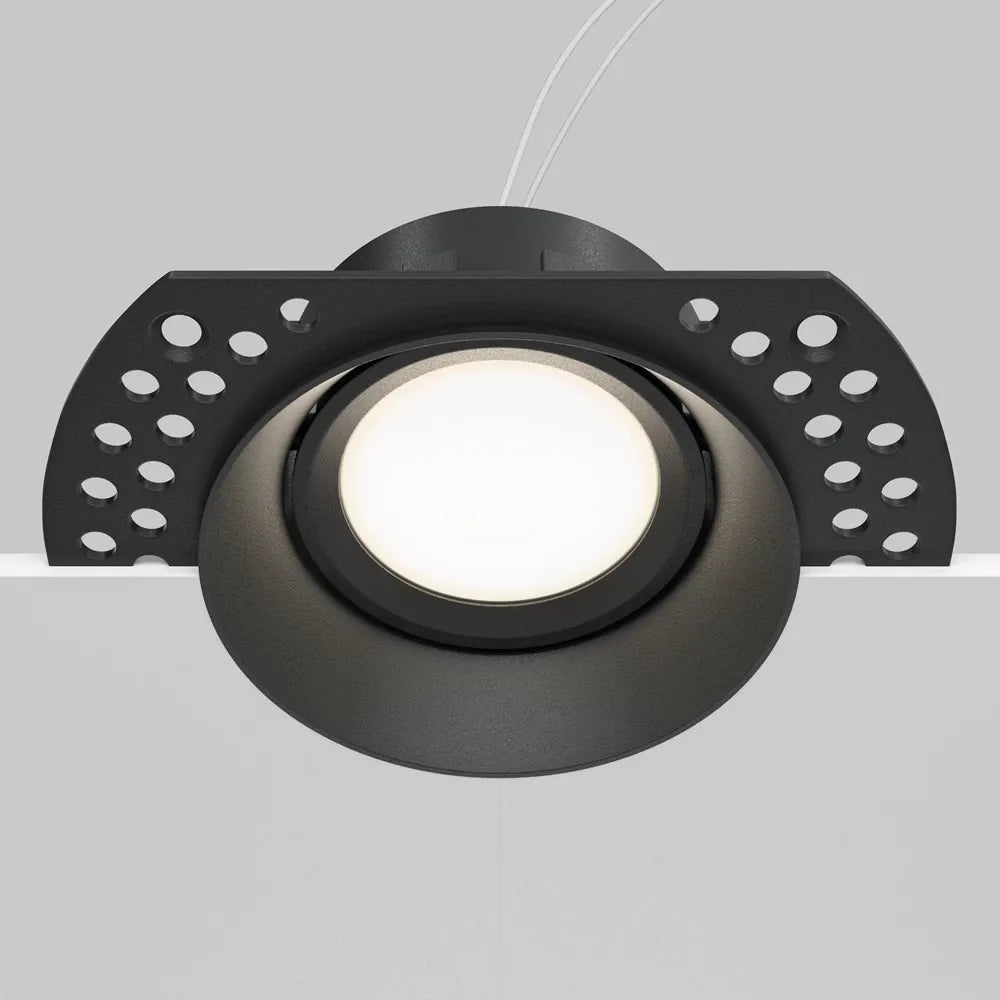 Spot incastrat rotund din Aluminiu Negru H4xL12cm IP 20 GU10 50W Dot