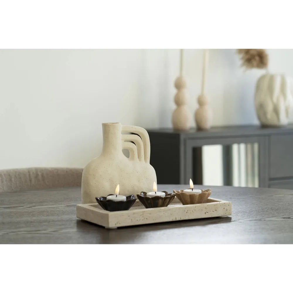 Tava decorativa din Travertin Bej H3xL30,5cm HN0901