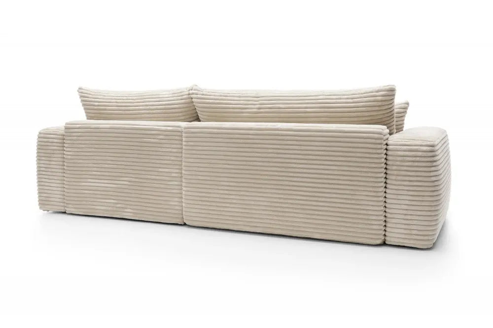 Coltar extensibil tapitat cu Corduroy Bej cu lada depozitare Billy