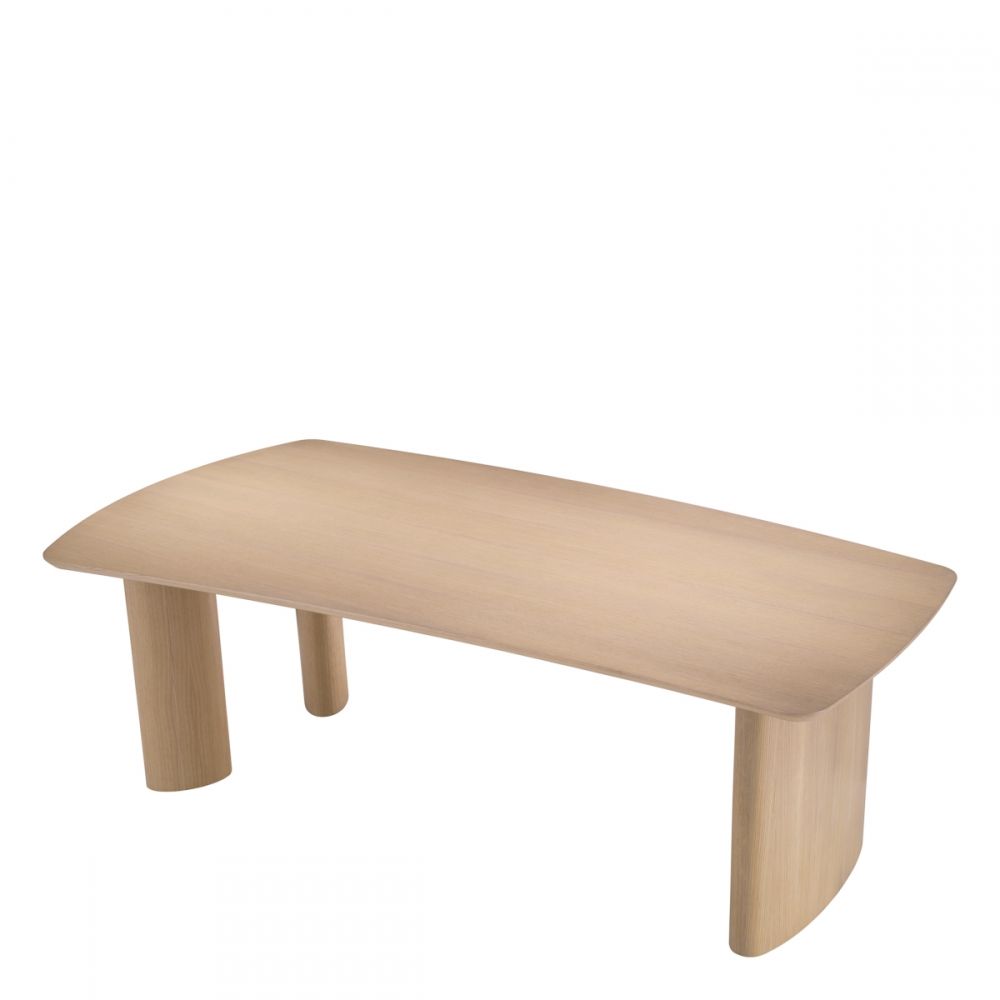 Masa Dreptunghiulara Bergman S Eichholtz din Furnir de stejar Bej de 6-8 persoane L230xH76.5cm