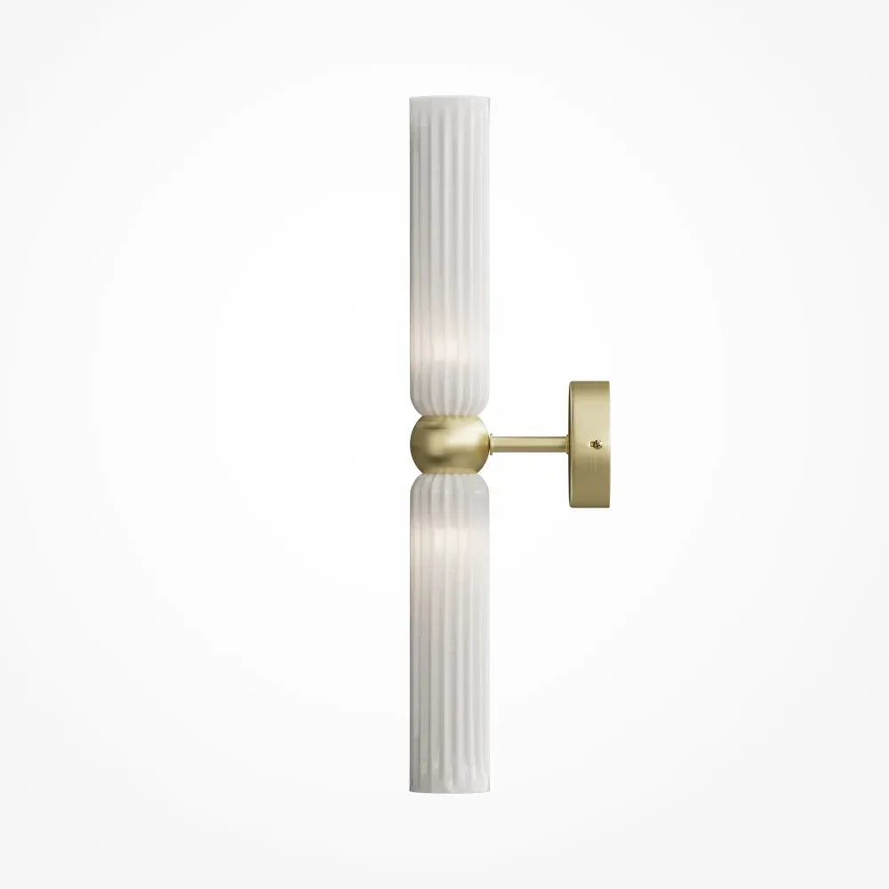 Aplica perete din Metal Auriu si Sticla Alb H43.5xD5cm Antic