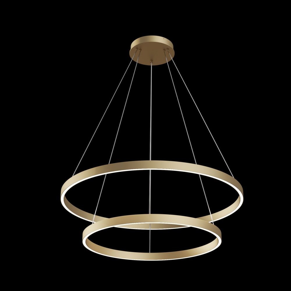 Lustra rotunda cu inaltime reglabila din Aluminiu Auriu cu LED  D80xH120cm Rim