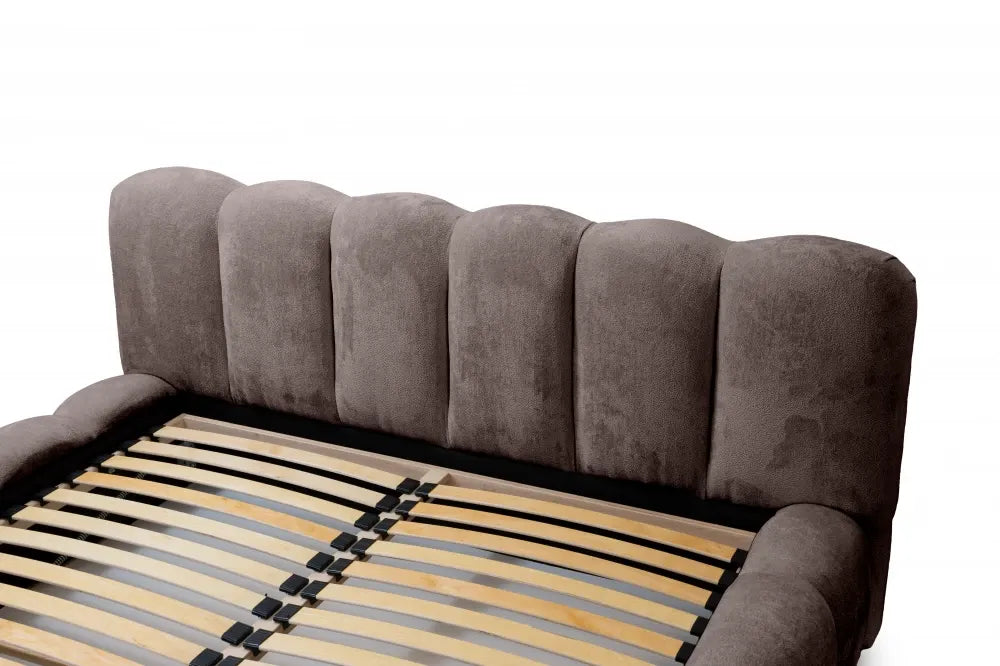 Pat 160x200cm tapitat cu Chenille Gri inchis Dallas