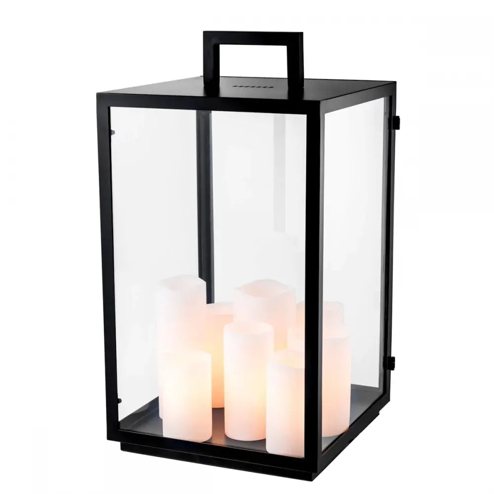 Veioza din Metal Negru si Sticla Transparent H65xL35cm Debonair Eichholtz
