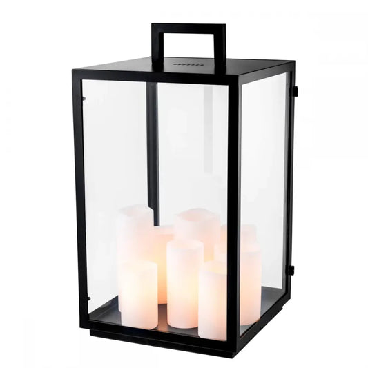 Veioza din Metal Negru si Sticla Transparent H65xL35cm Debonair Eichholtz