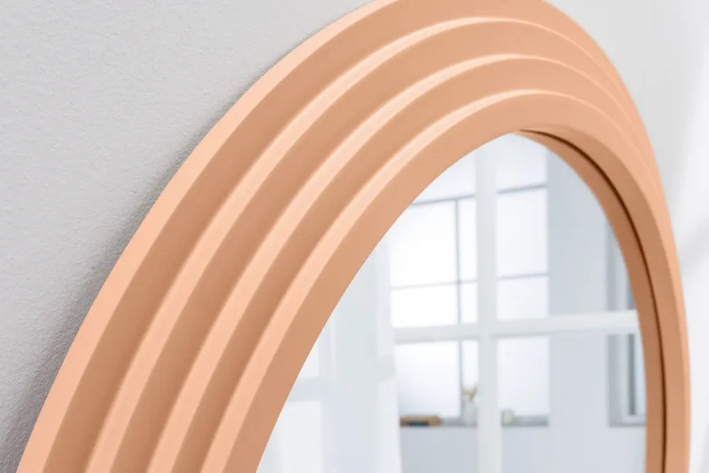 Oglinda cu rama din Poliuretan Roz piersica H160xL80cm Wave