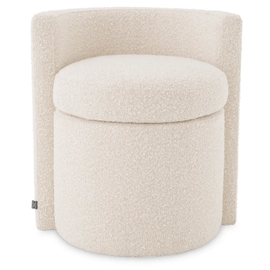 Taburet tapitat cu Stofa boucle Crem L61xA57xH64cm Arcadia Eichholtz