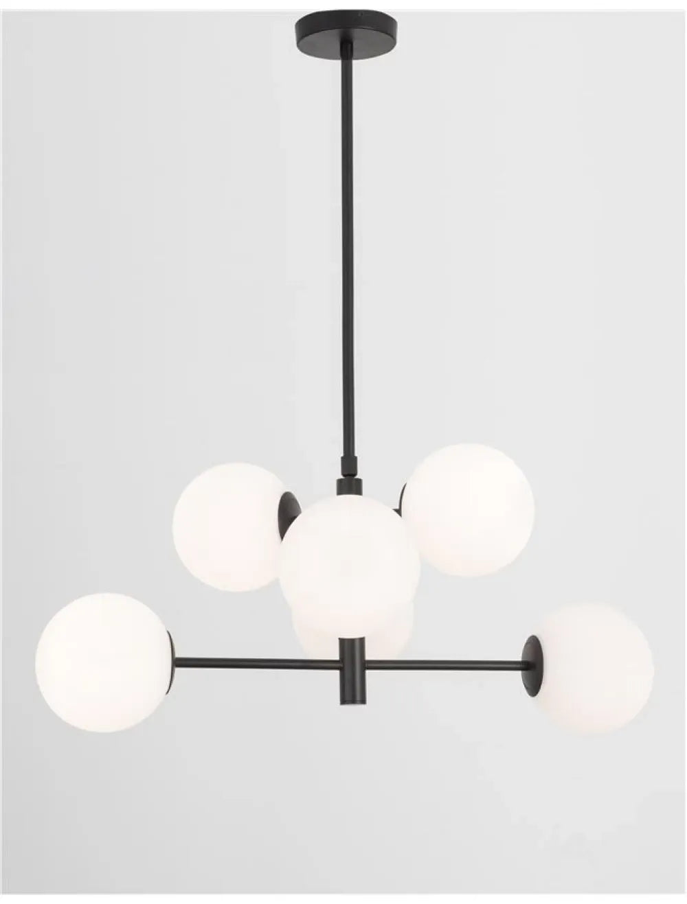 Lustra structura din Metal Negru si abajur din Sticla Alb H120xL70cm IP20 IMPERO