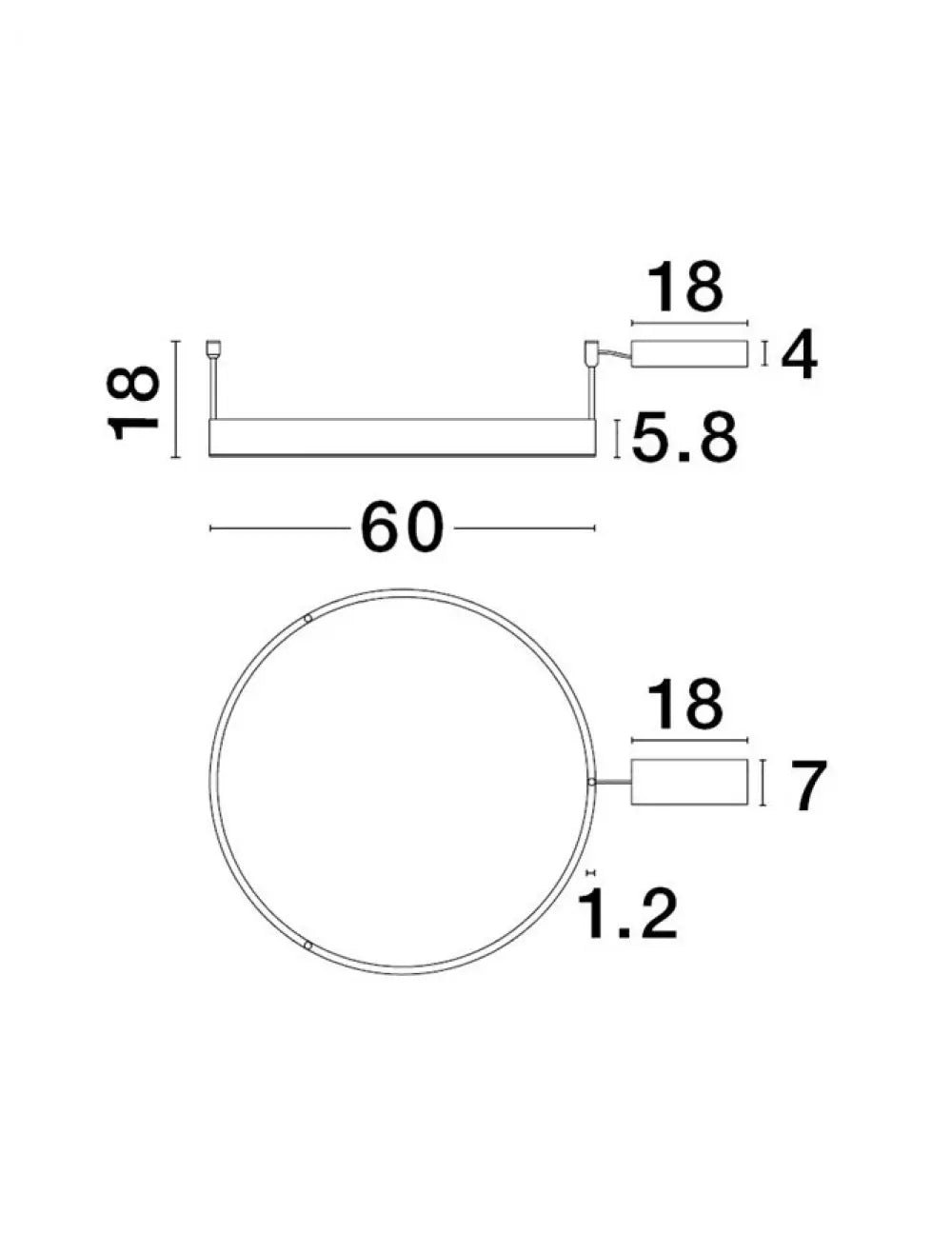 Plafoniera structura din Aluminiu Alb si abajur din Acrilic  H18xL60cm IP20 46W 3700lm 3000k MOTIF